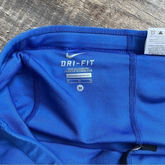 Nike Royal & Red Dri Fit Running Short/Skort Blue Red Striped Pocket Sz. M B51 - Picture 5 of 8